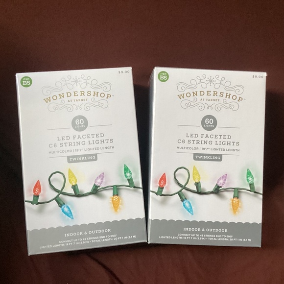 Wondershop Christmas LED Faceted C6 String Multi-Color Twinkling Lights Bundle - Picture 2 of 10